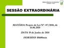 Câmara Municipal convoca sessões extraordinárias para 19 de Junho de 2018