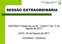 Câmara Municipal Convoca Sessão Extraordinária para sexta-feira (25)